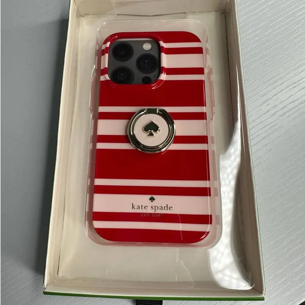 Kate Spade Sailing Stripe iPhone 14 Pro Stability Ring Case